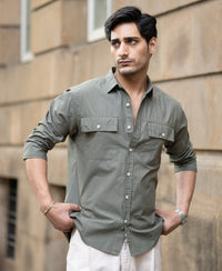 Green Double Pocket Lightweight Shirt 100% Cotton