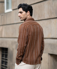 Brown Structure Stripe Shirt