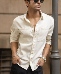 Off-White Structured Shirt With Pockets 100% Cotton