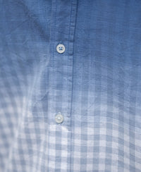 Blue Ombre Checked Shirt 100% Cotton