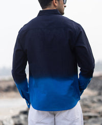 Navy And Royal Ombre Shirt 100% Cotton