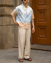 Cream Floral Print Shirt 100% Cotton