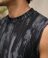 Black Abstract Print Vest