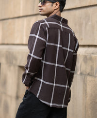 Brown Structure Checks Shirt