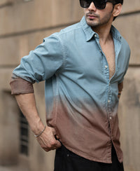 Grey Sky Ombre Shirt 100% Cotton