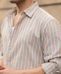 Tan Cottom Stripe Shirt