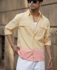 Yellow Ombre Structured Shirt 100% Cotton