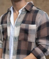 Brown Twill Check Shirt
