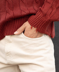 Ochre Distressed Cable Knit T-Shirt