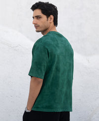 Dark Green Washed Graphic T-Shirt
