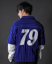 Royal Blue Printed Jersey Shirt