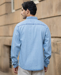 Light Blue Washed Button Down Shirt 100% Cotton