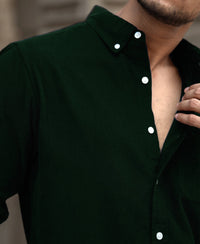 Dark Green Corduroy Buttondown Shirt 100% Cotton