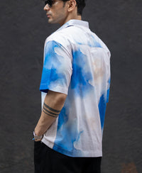 Blue Tie Dye Print shirt 100% Cotton