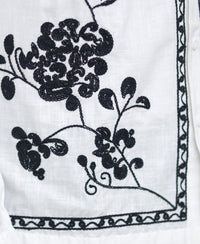 White Slub Embroidered Shirt 100% Cotton