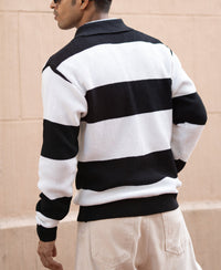 Black And White Knit T-Shirt 100% Cotton