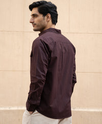 Wine Double Pocket Lightweight Shirt 100% Cotton