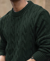 Pine Distressed Cable Knit T-Shirt