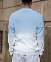 Light Blue Ombre Knit T-Shirt 100% Cotton