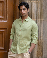 Mint Embroidered Shirt 100% Cotton