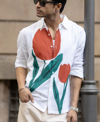 Tulip Print Lightweight Shirt 100% Cotton