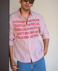 Red Pin Stripe Printed Shirt