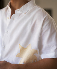 White Floral Embroidery Shirt