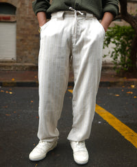 Off White and Beige Baggy Fit Pant