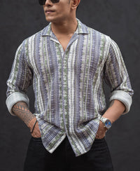Multicolour Striped Regular Fit Full Sleeves Shirt