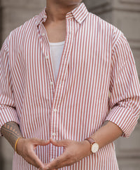 Rust Stripe Shirt 100% Cotton