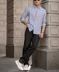 Navy Micro Check Lightweight Shirt 100% Cotton