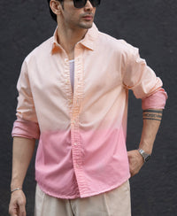 Light Peach Ombre Shirt 100% Cotton