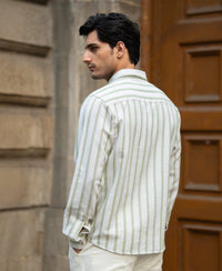 Natural & Green Broad Stripe Shirt