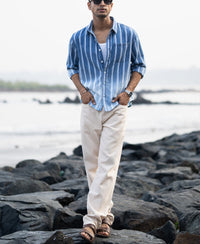 Denim Stripe Ombre Shirt 100% Cotton