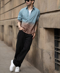 Grey Sky Ombre Shirt 100% Cotton