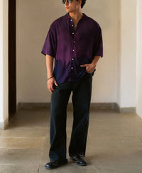 Purple Abstract Print Shirt