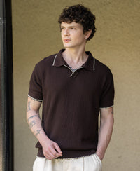 Coffee Knit Polo T-Shirt