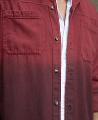 Brick Red Ombre Shirt With Pockets 100% Cotton