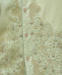 Mint Embroidered Shirt 100% Cotton