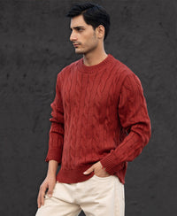 Ochre Distressed Cable Knit T-Shirt