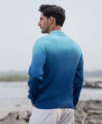 Blue Ombre Structure T-Shirt 100% Cotton