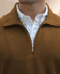 D Tan Contrast Collar Polo T-Shirt