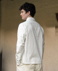 White Structured Zipper Shirt 100% Cotton