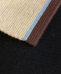 Black Contrast Collar Knit T-Shirt 100% Cotton