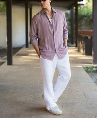 Dark Onion Linen Blend Shirt