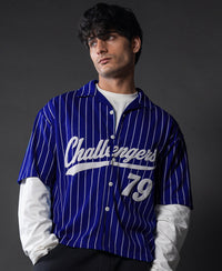 Royal Blue Printed Jersey Shirt