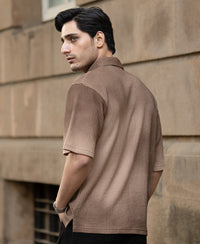Dark Beige Sprayed Polo T-Shirt