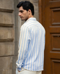 Natural & Blue Broad Stripe Shirt