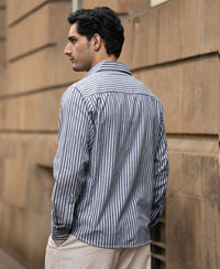 Dark Blue Lightweight Striped Shirt