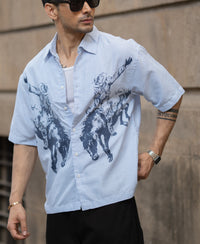 Blue Striped Print Shirt